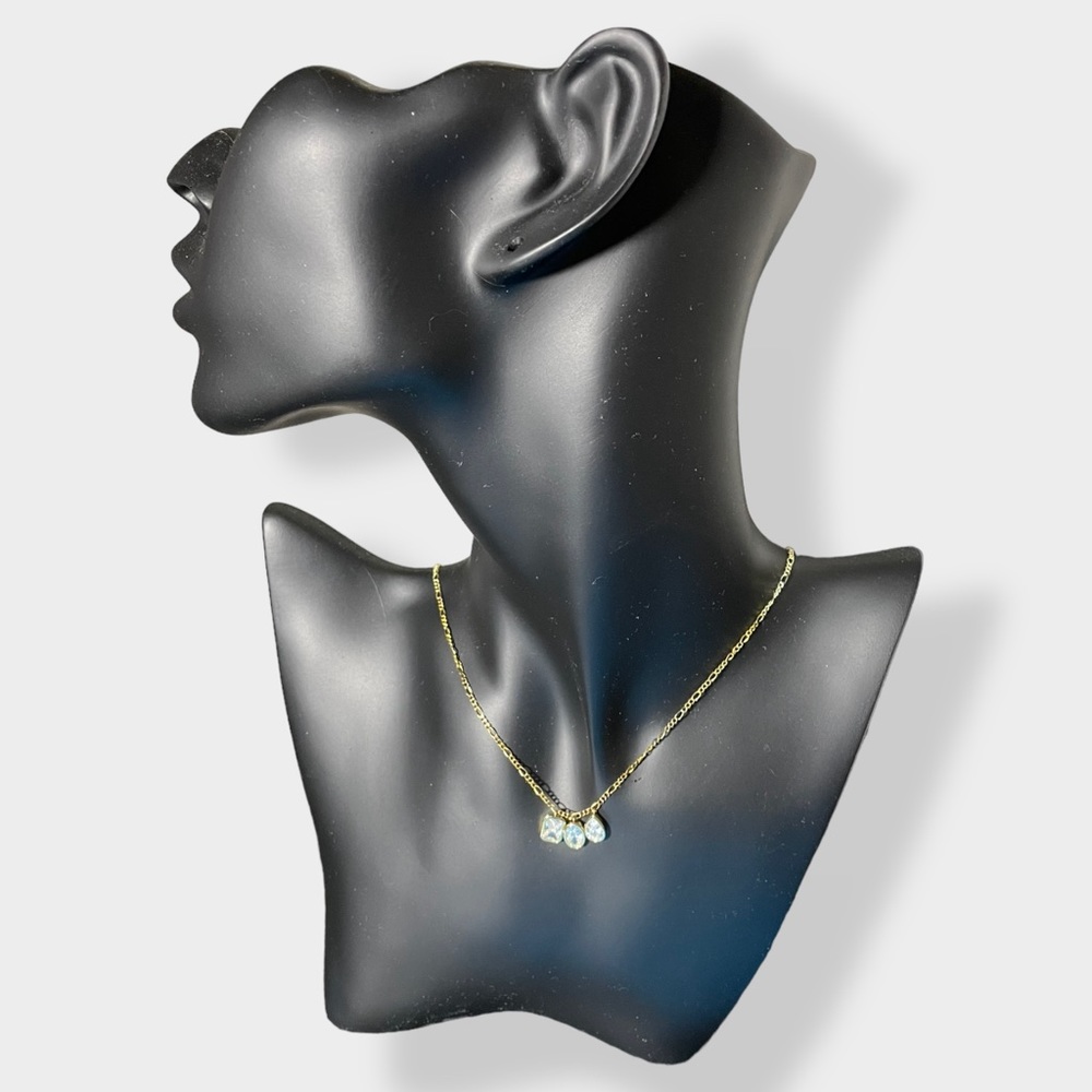 NWT - Cubic Zirconia over gold‎ plated stainless steel necklace